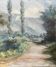 Table HST "Landscape with Tree-Filled Village" signed Drox 1905