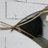 Sculptural mirror with two-tone gilded arches, France, 1970s, 95 x 133 cm