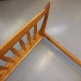 Lit double vintage français Guillerme et Chambron en chêne massif années 60