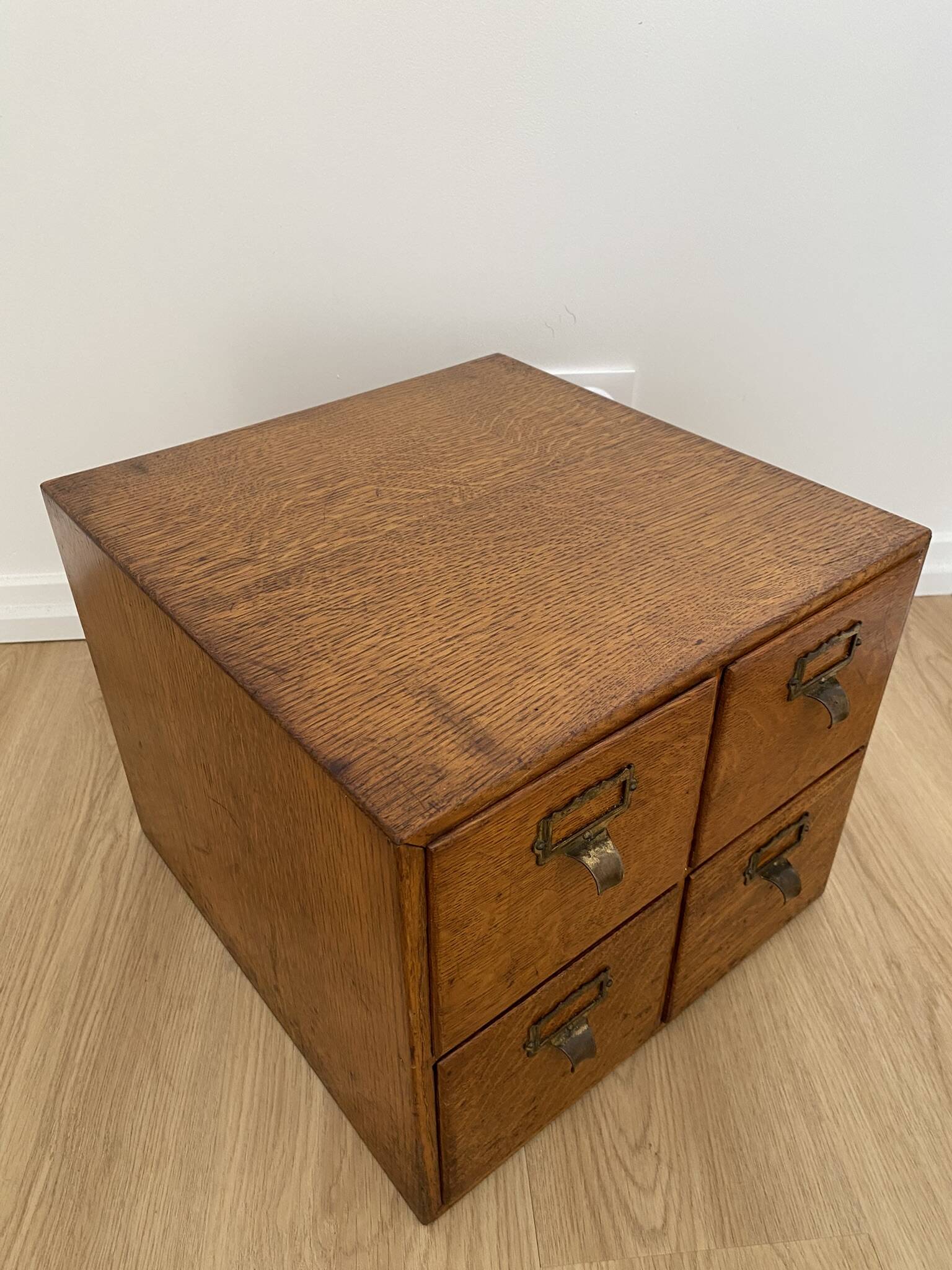 Vintage professional furniture, shannon unis france four-drawer filing cabinet for postcards