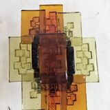 Set of wall lamps glass amber Holm Sorensen Denmark