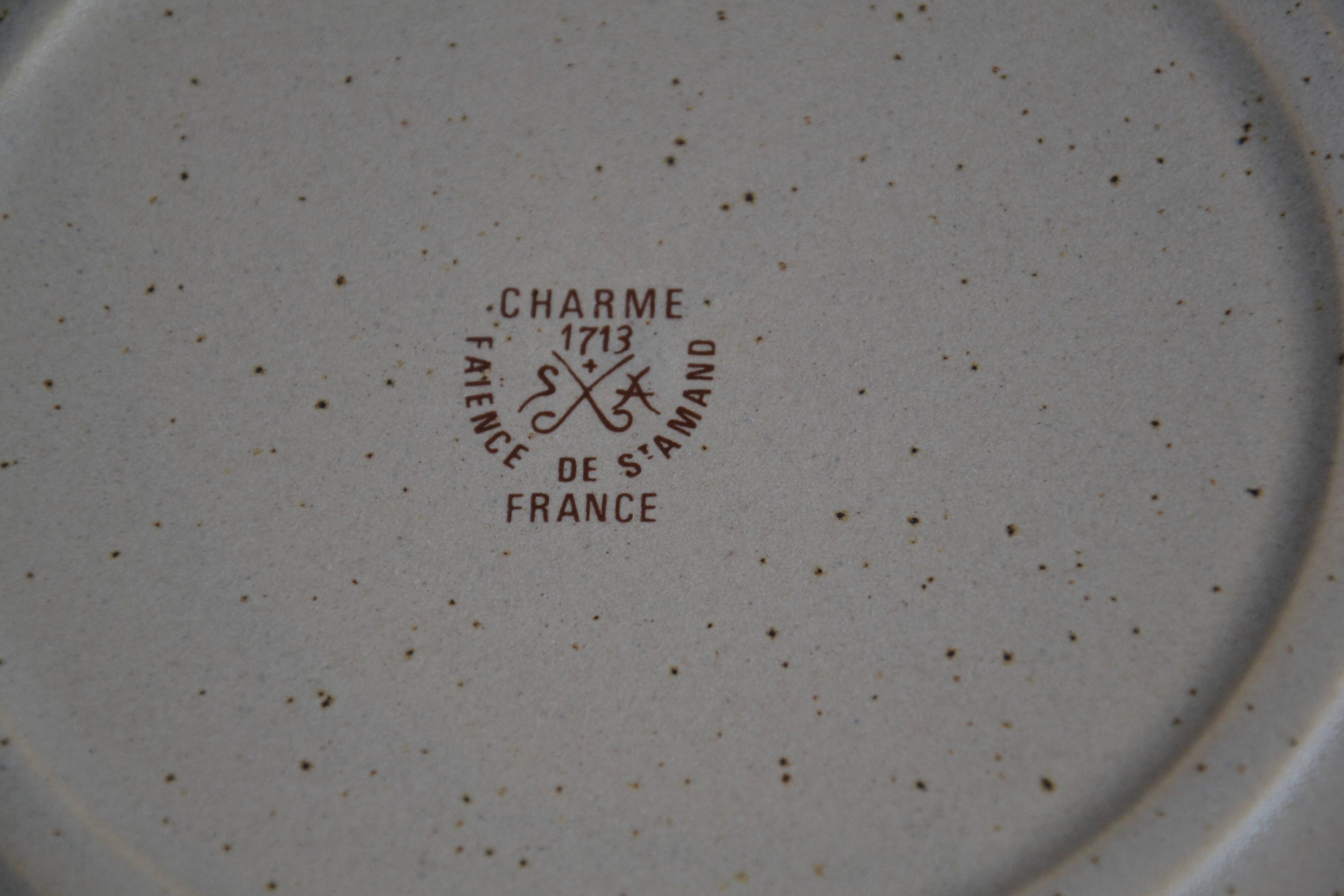 Set of pink earthenware plates Saint-Amand model Charme