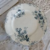 Round serving dish antique – Blue floral pattern – Weigelia model by Boch F