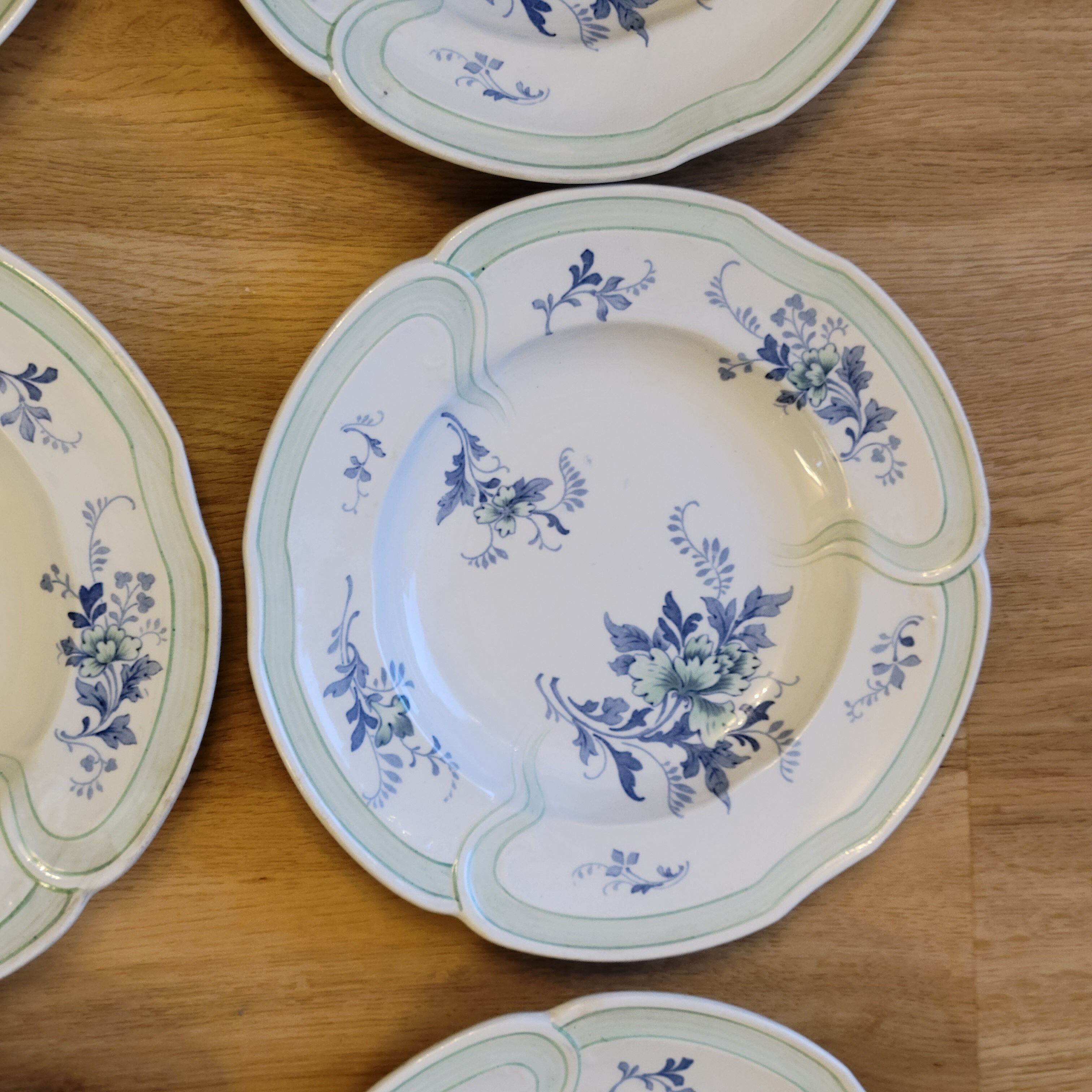 9 old K&G Lunéville hollow plates Regency model