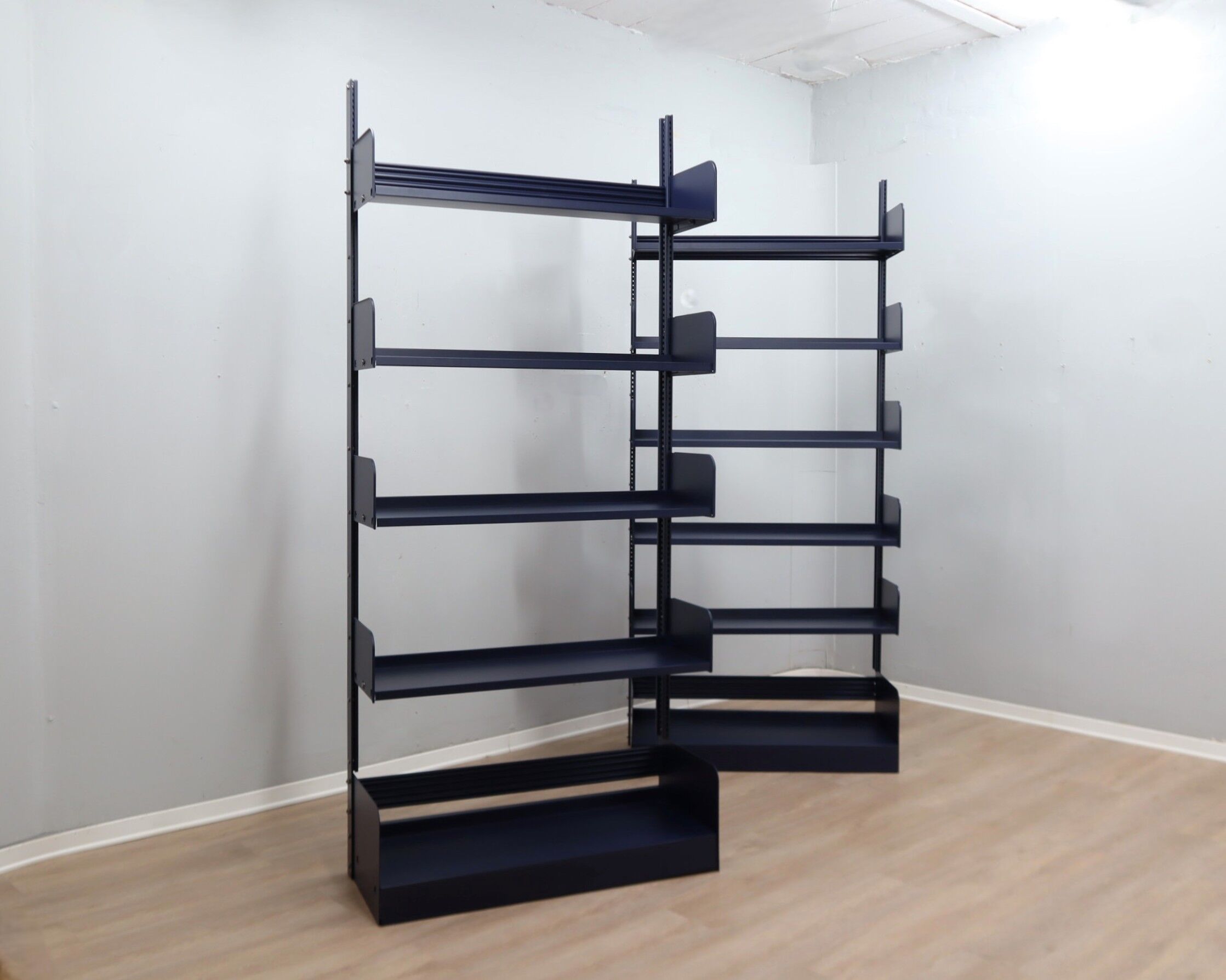 Restored Congresso modular metal bookcases LIPS VAGO 1970s, set of 2