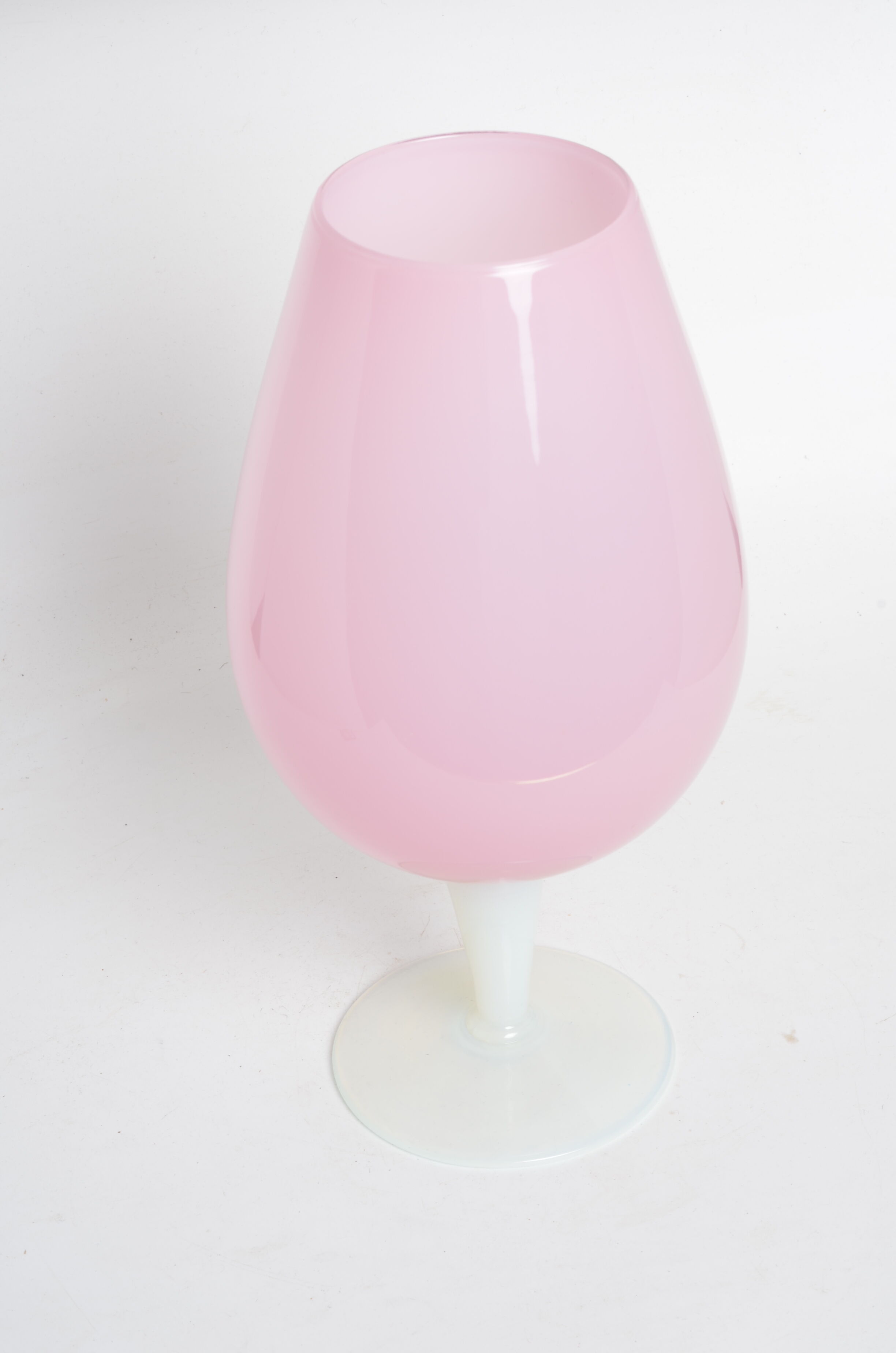 Pink opaline foot vase