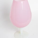 Pink opaline foot vase