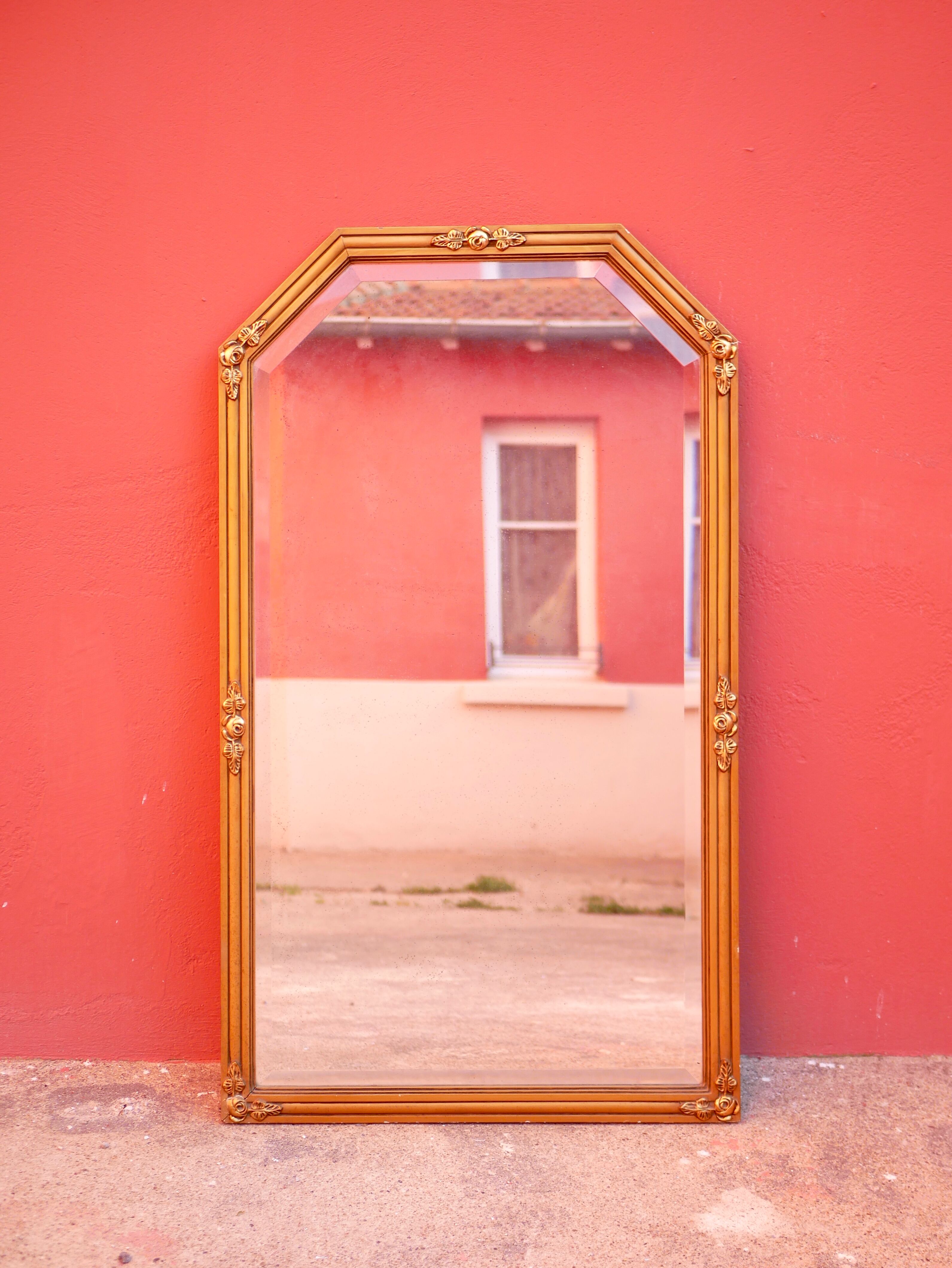 Beveled Art Deco mirror 129x75cm