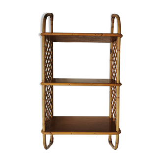 Vintage rattan wall shelf