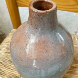 Vase terre émaillée signé