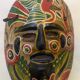 Masque du Mexique en terre cuite colorée, années 70, mexicain
