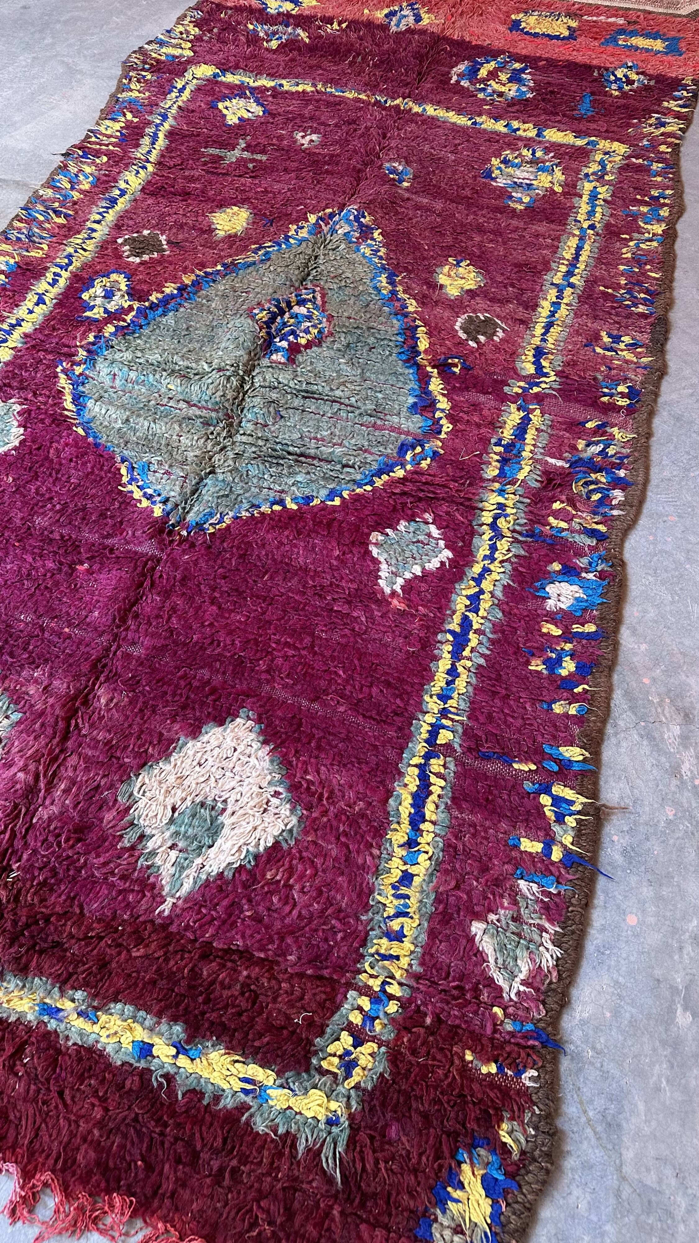 Boujad Purple Moroccan Rug - 341 x 145 cm