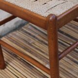 Pair of wooden and rope chairs