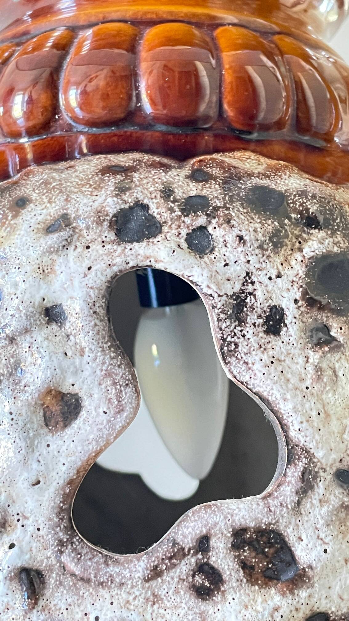 Lamp ceramic fat lava double lighting 70s