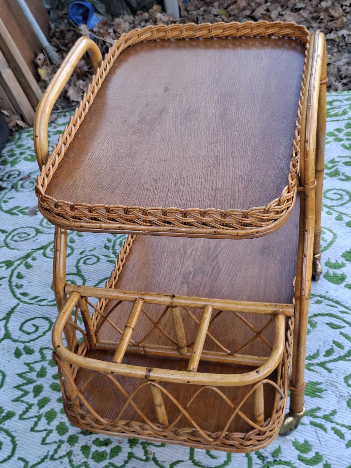 Bamboo serving cart