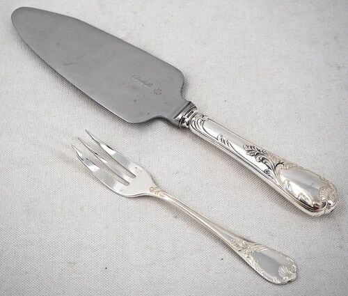 Christofle Marly, cake service: 12 forks + serving cake knife.
