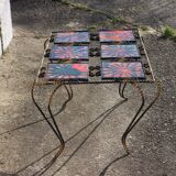 Table basse vintage en fer forgé de Mettlach, années 50