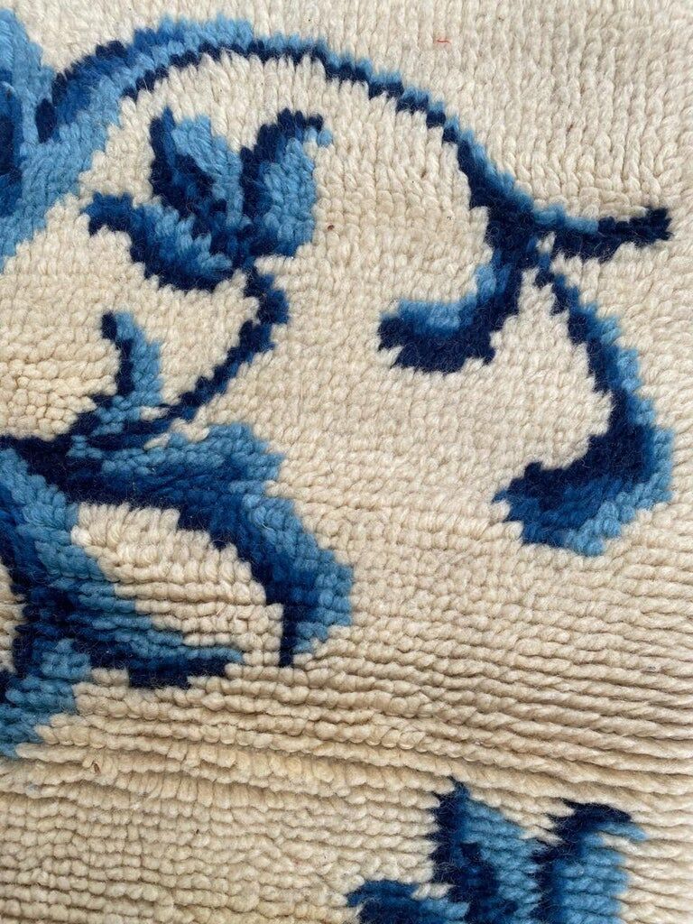 Cogolin carpet hand-knotted vintage France 128x70 cm