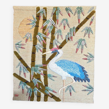 Vintage heron tapestry