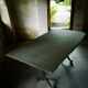 Old bistro table – cast iron legs and natural slate top