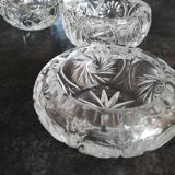 Set of 3 bohemian crystal ashtrays