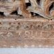 Antique fragment of a 19th century Sicilian carved wooden cart