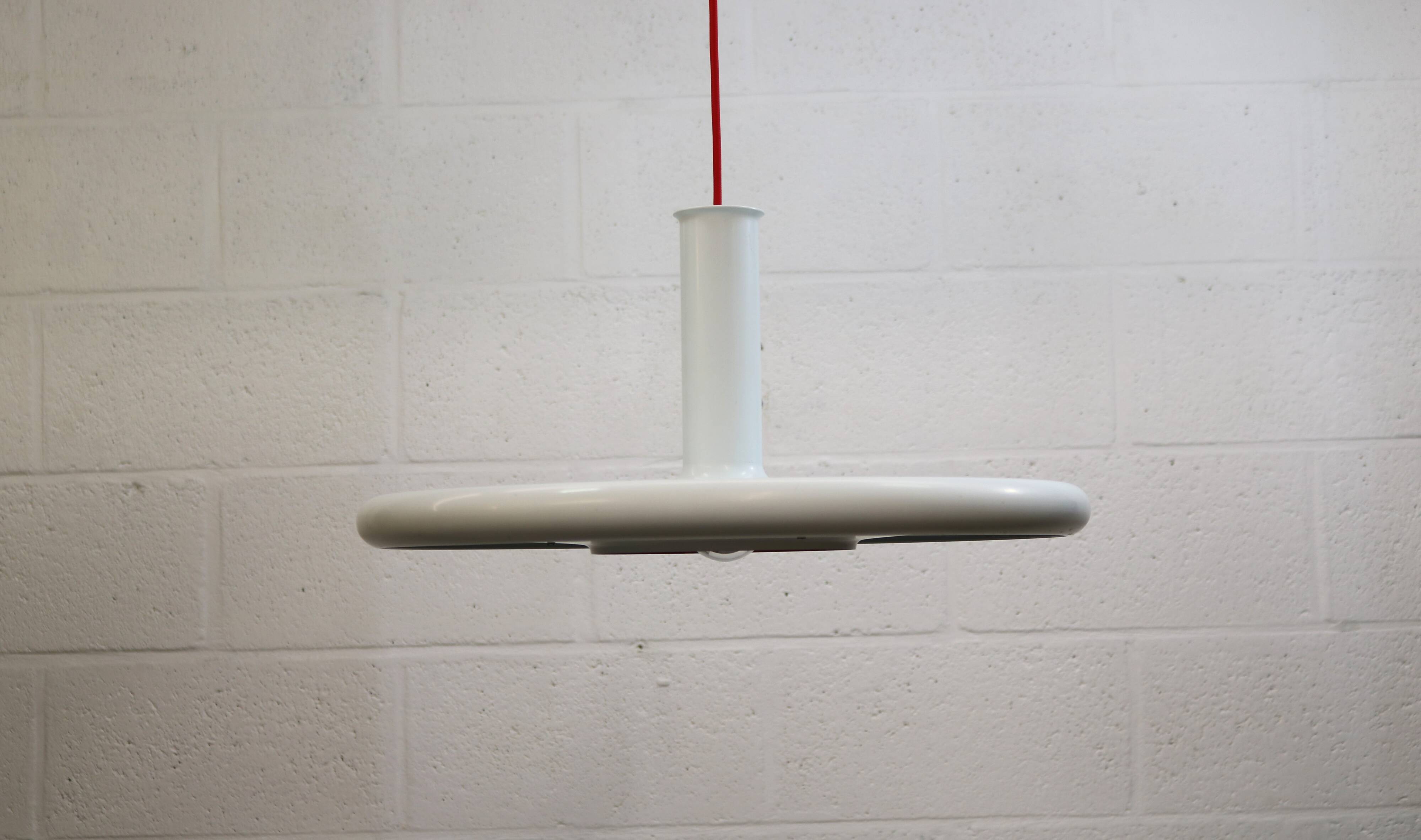 White XL Fog & Morup Optima Pendant Lamp: Hans Due Design, Denmark 1970s