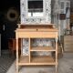 Bureau secrétaire console bois clair vintage Alphonse avec tiroir