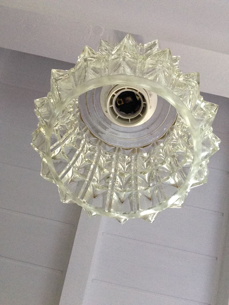 Structured glass bell lamp / vintage 60s / 70s