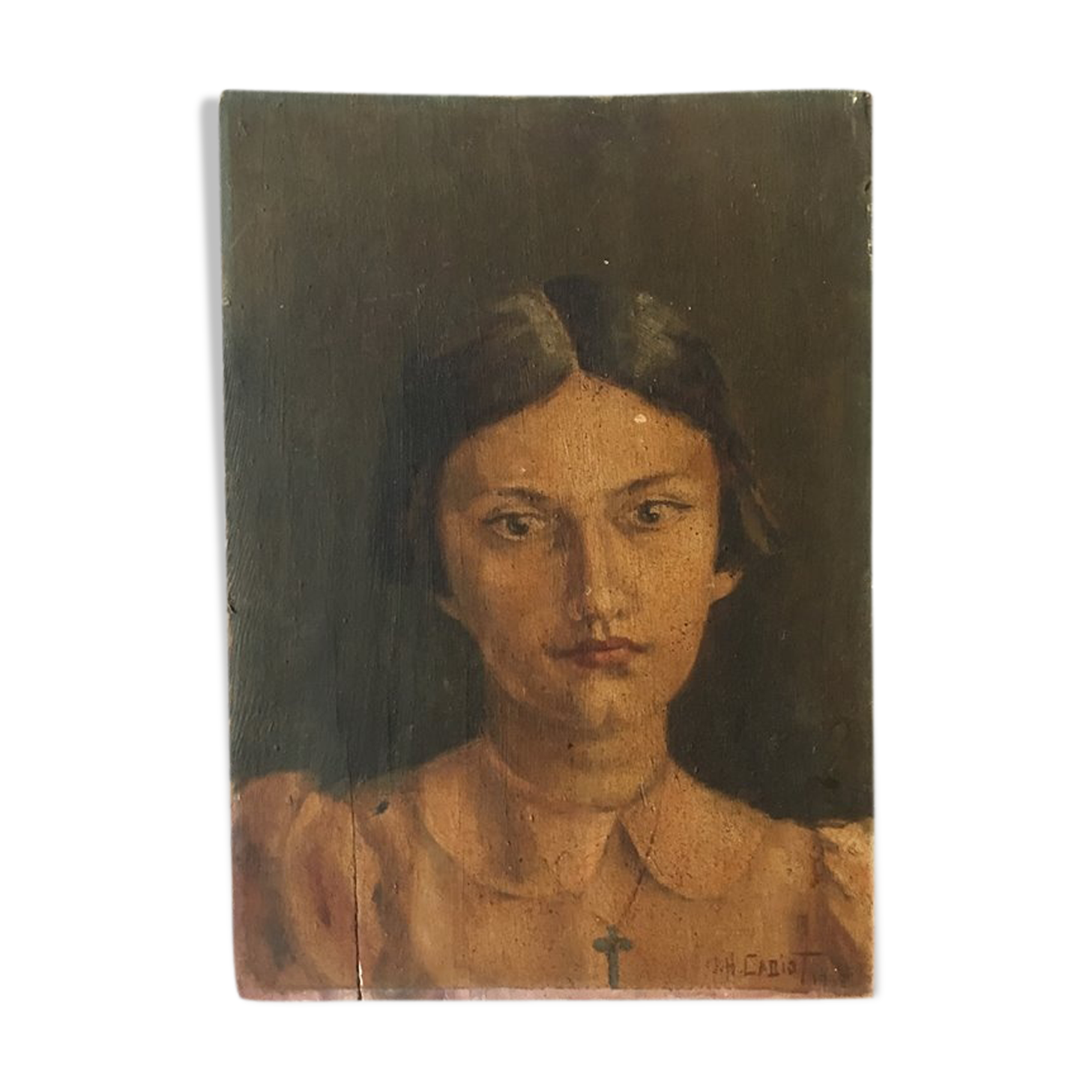 Portrait huile jeune fille