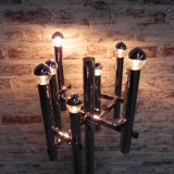 Standing chrome lamp uplight with 8 points of light