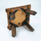 Brutalist copper and oak coffee or side table, 1970s