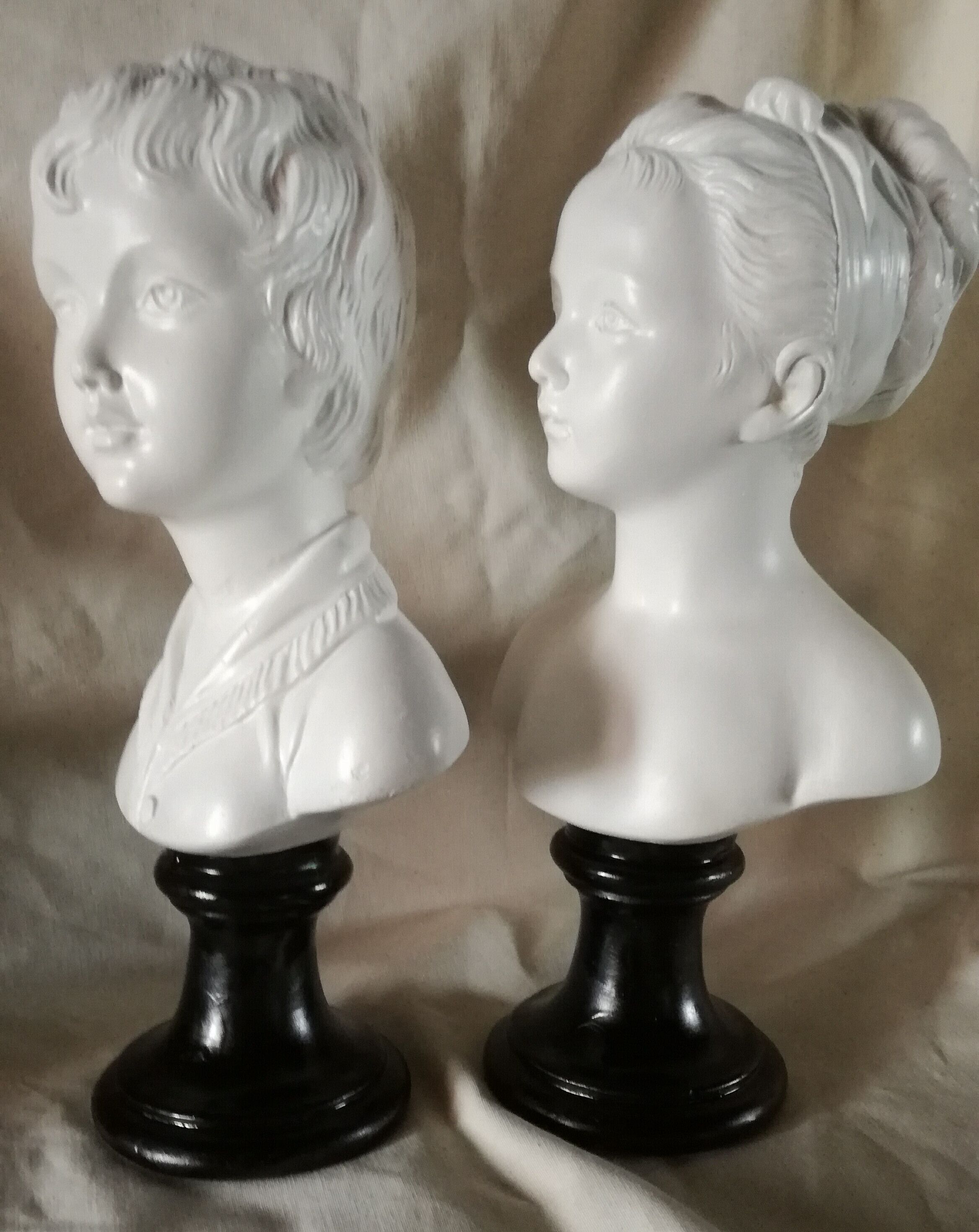 Plaster busts of Theodore Brongniard's children