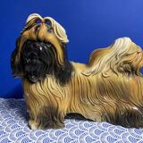 Italian Majolica Shitzu Dog Sculpture by Bravo Italy 1970