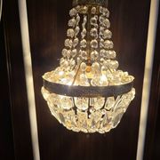 Balloon chandelier in glass and brass