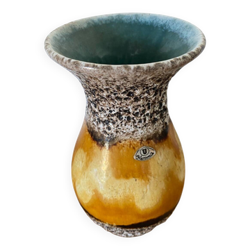Ancien Vase Keramik Céramique Multicolore West Germany Décoration Vintage