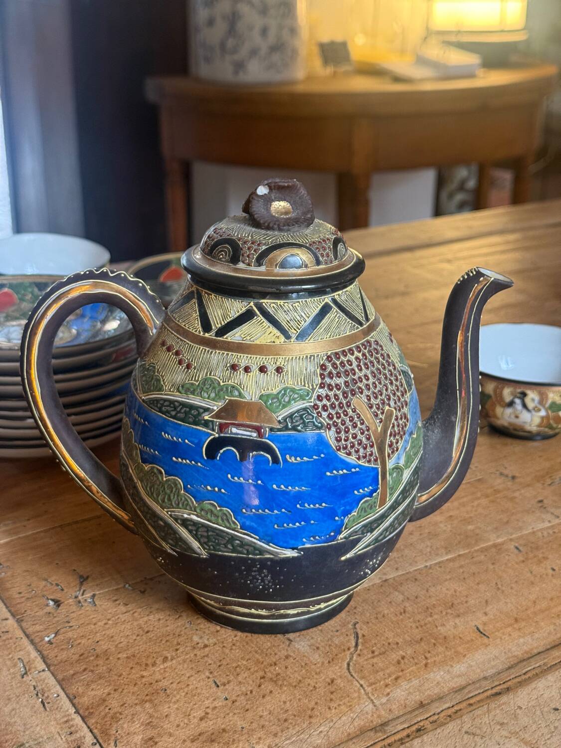 Vintage Japanese tea set, 12 cups and saucers.
