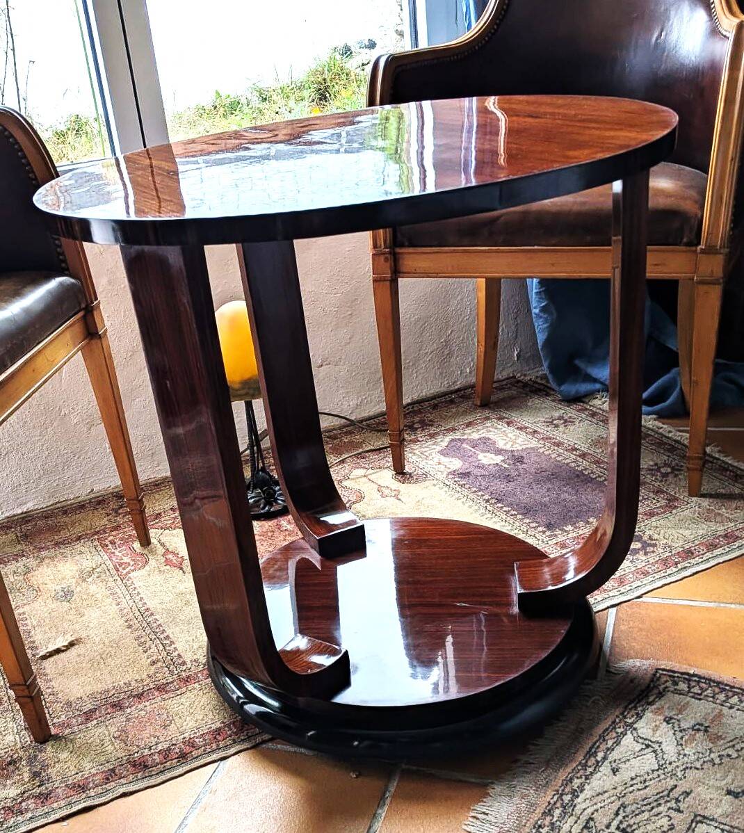 Art Deco Gueridon 1930 – Rosewood & Macassar Ebony Veneer