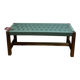 Bench in blue-green woven walnut
