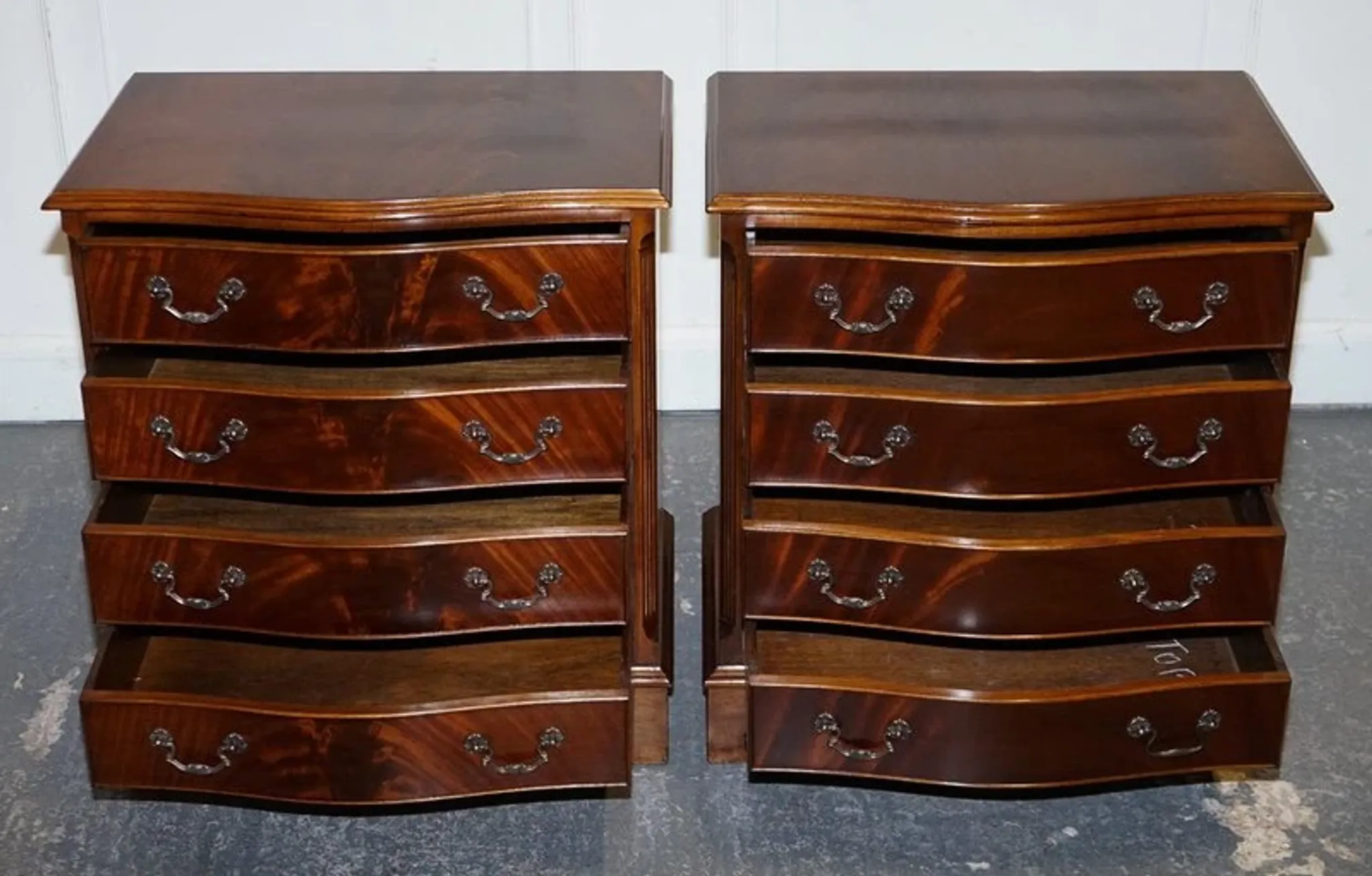 Large Wooden Bedside Tables, Set of 2