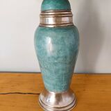 Turquoise and brass table lamp