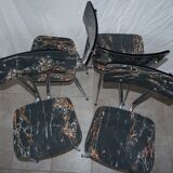 Set of 4 chairs formica marbled
