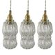 Set of three glass pendant lights of Scandinavian origin