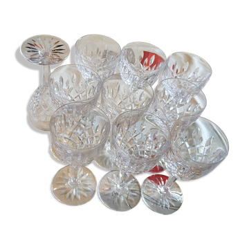 Chantilly footed glasses from the Saint-Louis Crystal Factory