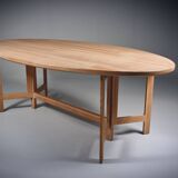 Table à manger en pin cérusé. Ollé Pira. Suède années 1960