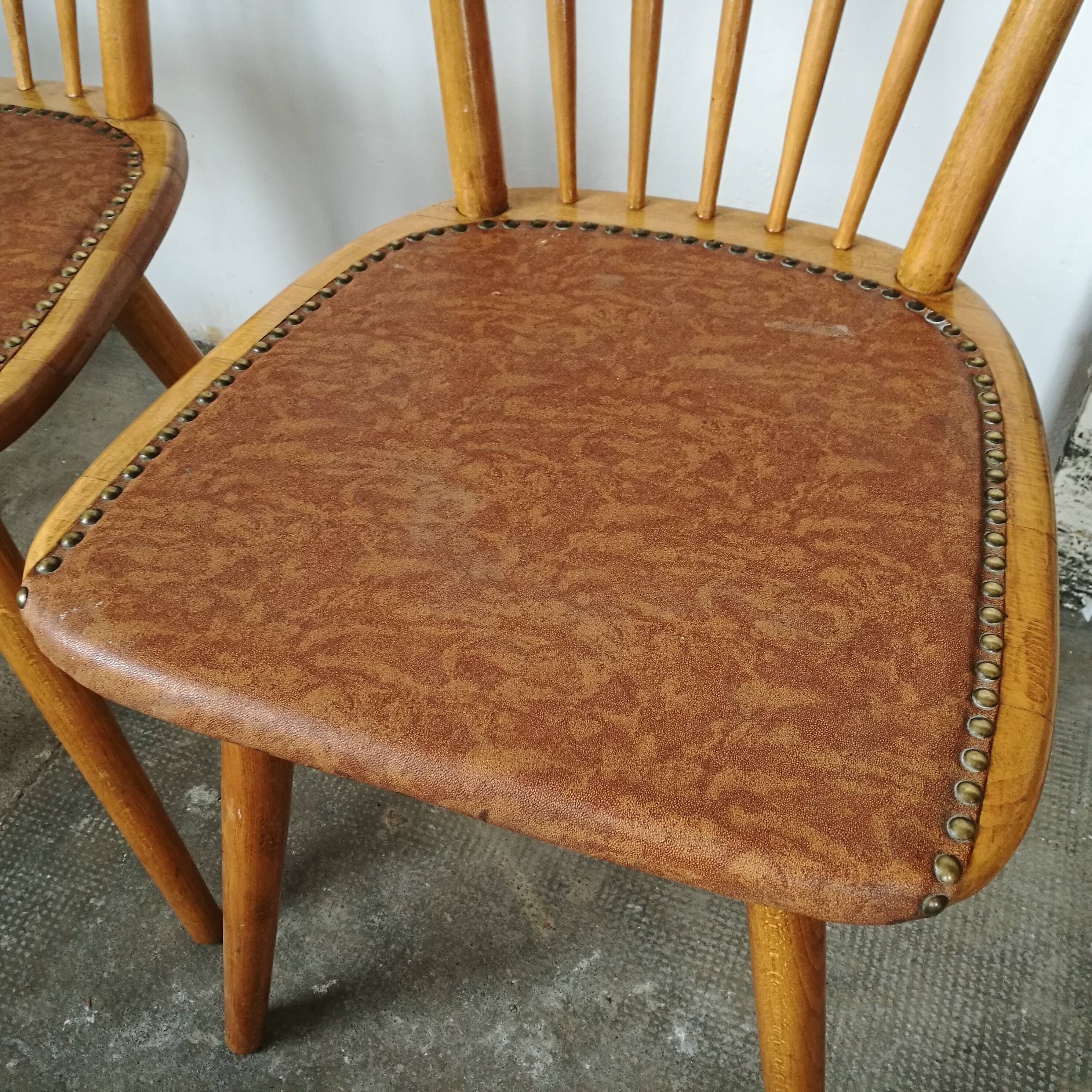 Set of 6 vintage chairs with mismatched bars