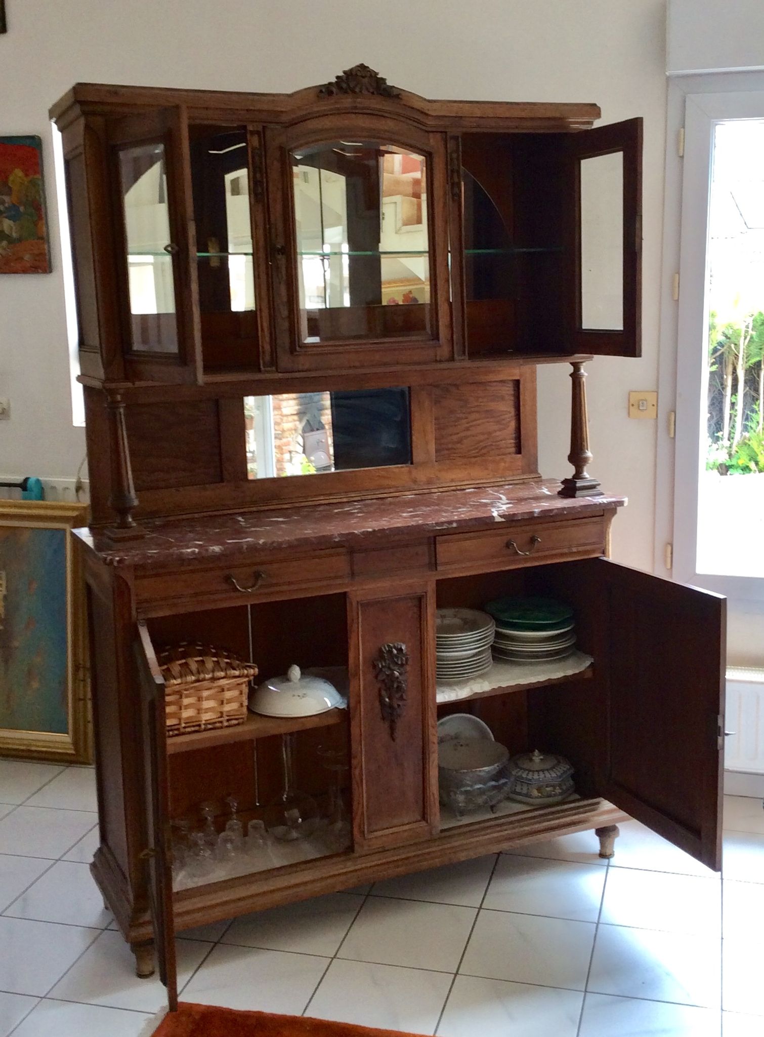 Solid oak buffet around 1900s