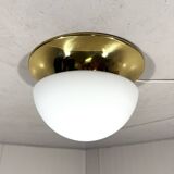 Glashütte Limburg ceiling lamp brass & satin glass