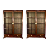 Pair of Mahogany Bookcases / Display Cabinets in George III style