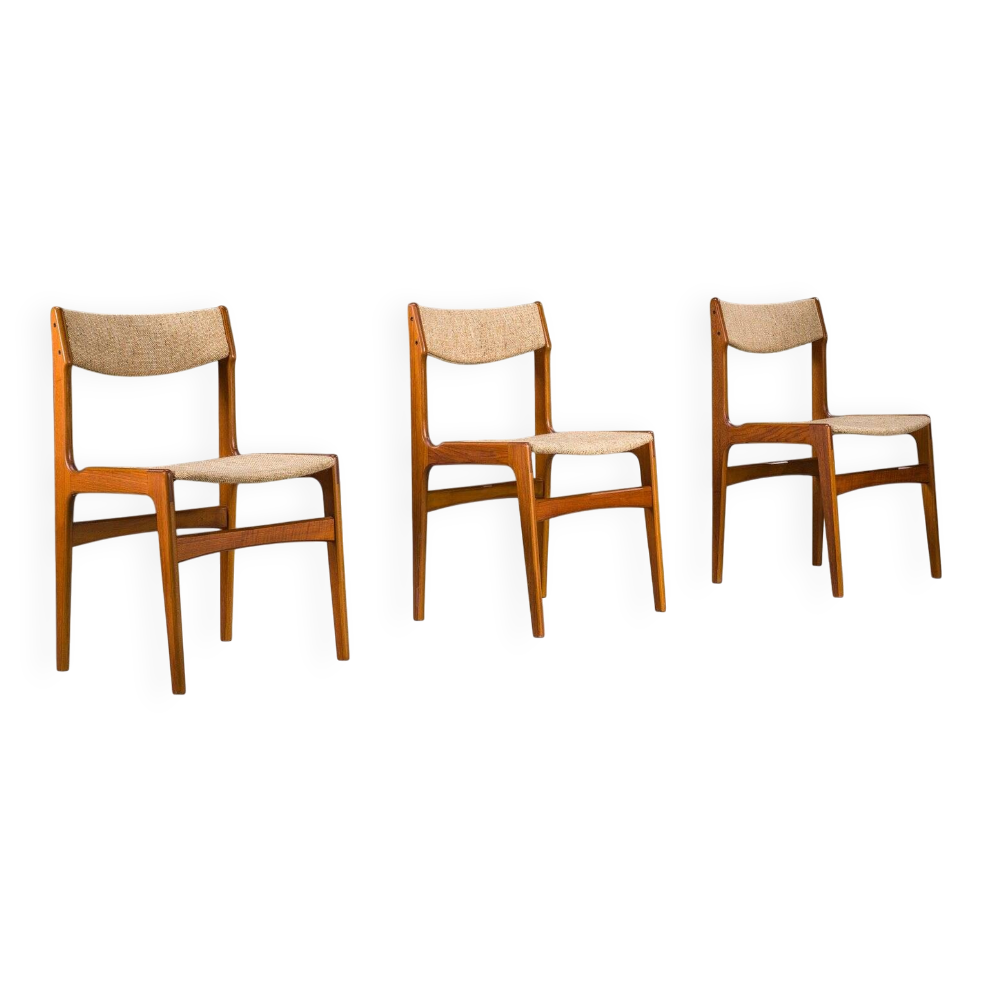 Teak dining chairs attributed to Erik Buch for Anderstrup Stolefabrik, Denmark, 1970s, set of 3